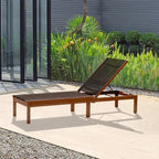 Amazonia Outdoor Patio Wood Chaise Sun Lounger - 1 Piece