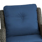 Outdoor 3 Pieces Rattan Wicker Bistro Set Swivel Rocker With Cushion & Table