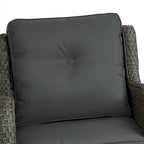 Outdoor 3 Pieces Rattan Wicker Bistro Set Swivel Rocker With Cushion & Table