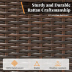 5-Piece Patio Dining Set, 36 Square Acacia Wood Table and 4 Rattan Armrest Chairs