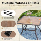 5-Piece Patio Dining Set, 36 Square Acacia Wood Table and 4 Rattan Armrest Chairs
