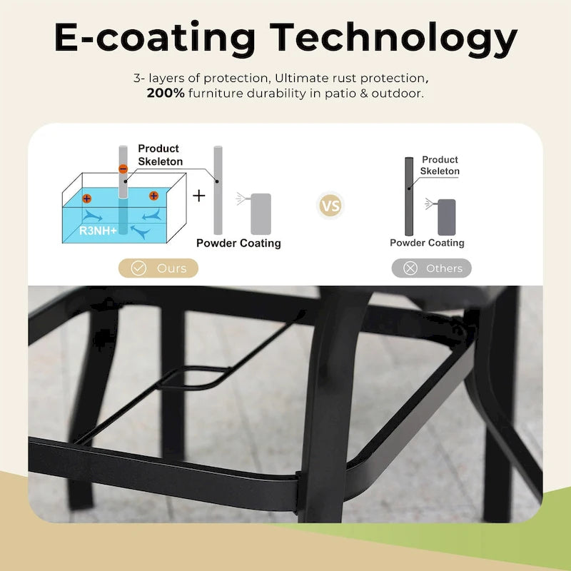 5-Piece Patio Dining Set, 36 Square Acacia Wood Table and 4 Rattan Armrest Chairs