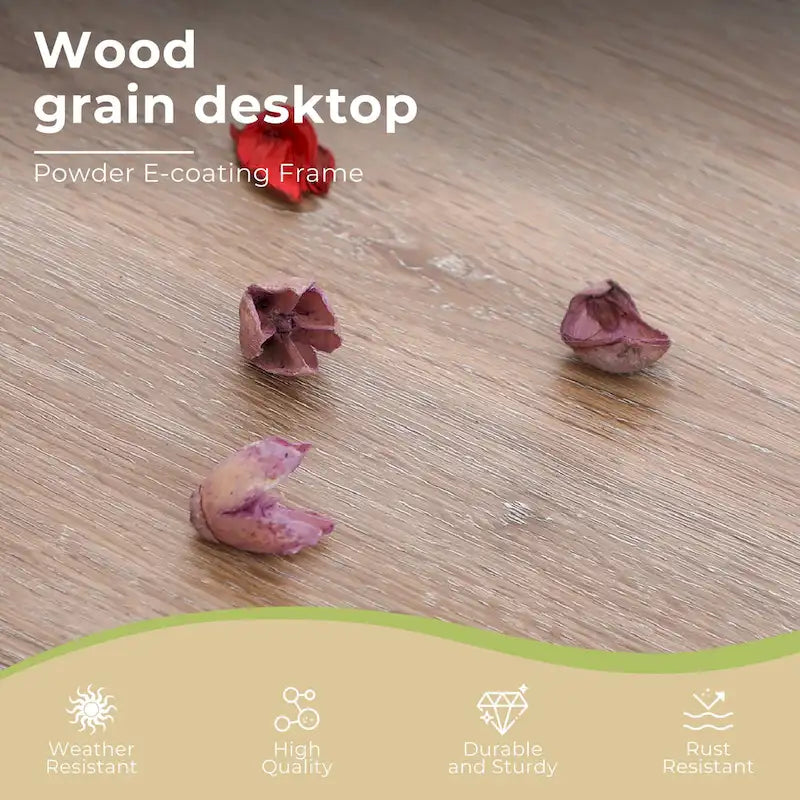 5-Piece Patio Dining Set, 36 Square Acacia Wood Table and 4 Rattan Armrest Chairs