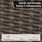 5-Piece Patio Dining Set, 36 Square Acacia Wood Table and 4 Rattan Armrest Chairs