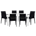 LeisureMod Mace 7-Piece Outdoor Dining Set with 4 Chairs 2 Arm Chairs - 28