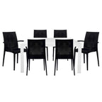 LeisureMod Mace 7-Piece Outdoor Dining Set with 4 Chairs 2 Arm Chairs - 28