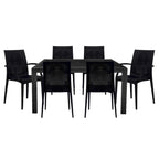 LeisureMod Mace 7-Piece Outdoor Dining Set with 4 Chairs 2 Arm Chairs - 28