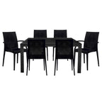 LeisureMod Mace 7-Piece Outdoor Dining Set with 4 Chairs 2 Arm Chairs - 28