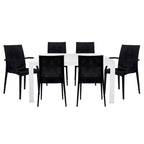 LeisureMod Mace 7-Piece Outdoor Dining Set with 4 Chairs 2 Arm Chairs - 28