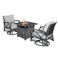 Lark Propane Fire Pit Table Set for Patio, Rattan Wicker (50,000 BTU)