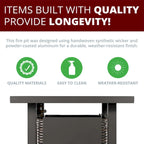 Lark Propane Fire Pit Table Set for Patio, Rattan Wicker (50,000 BTU)