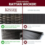 Lark Propane Fire Pit Table Set for Patio, Rattan Wicker (50,000 BTU)