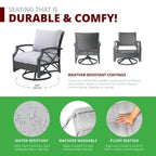 Lark Propane Fire Pit Table Set for Patio, Rattan Wicker (50,000 BTU)