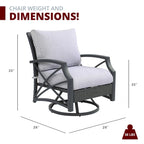 Lark Propane Fire Pit Table Set for Patio, Rattan Wicker (50,000 BTU)