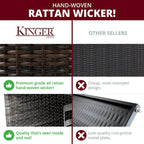 Lark Propane Fire Pit Table Set for Patio, Rattan Wicker (50,000 BTU)