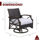 Lark Propane Fire Pit Table Set for Patio, Rattan Wicker (50,000 BTU)