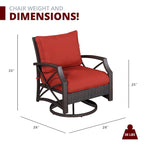 Lark Propane Fire Pit Table Set for Patio, Rattan Wicker (50,000 BTU)