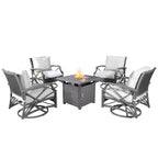 Lark Propane Fire Pit Table Set for Patio, Rattan Wicker (50,000 BTU)