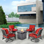 Lark Propane Fire Pit Table Set for Patio, Rattan Wicker (50,000 BTU)