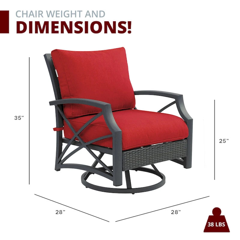 Lark Propane Fire Pit Table Set for Patio, Rattan Wicker (50,000 BTU)