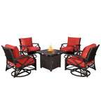 Lark Propane Fire Pit Table Set for Patio, Rattan Wicker (50,000 BTU)