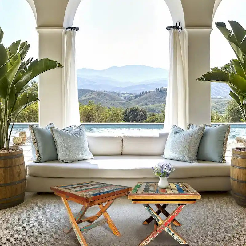 Marina Del Rey Recycled Teak Wood Boat Folding Side Table