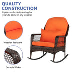 Outdoor Hand-Woven Resin Wicker Rocking Chair
