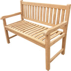 Seven Seas Teak Santiago Teak Wood Outdoor Patio Bench, 4 Foot