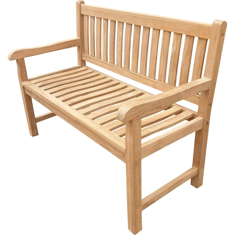 Seven Seas Teak Santiago Teak Wood Outdoor Patio Bench, 4 Foot