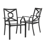 NUU GARDEN Outdoor Metal Frame Stackable Chair - 2 Piece Black - N/A