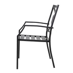 NUU GARDEN Outdoor Metal Frame Stackable Chair - 2 Piece Black - N/A