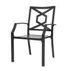 NUU GARDEN Outdoor Metal Frame Stackable Chair - 2 Piece Black - N/A