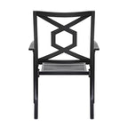 NUU GARDEN Outdoor Metal Frame Stackable Chair - 2 Piece Black - N/A