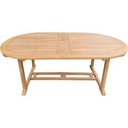 Seven Seas Teak Santa Cruz Teak Wood Oval Double Extension Dining Table, 78 to 118 inches