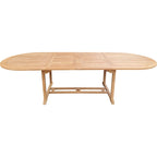 Seven Seas Teak Santa Cruz Teak Wood Oval Double Extension Dining Table, 78 to 118 inches