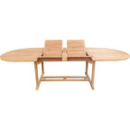 Seven Seas Teak Santa Cruz Teak Wood Oval Double Extension Dining Table, 78 to 118 inches