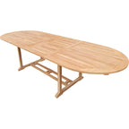 Seven Seas Teak Santa Cruz Teak Wood Oval Double Extension Dining Table, 78 to 118 inches