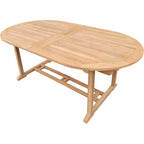 Seven Seas Teak Santa Cruz Teak Wood Oval Double Extension Dining Table, 78 to 118 inches