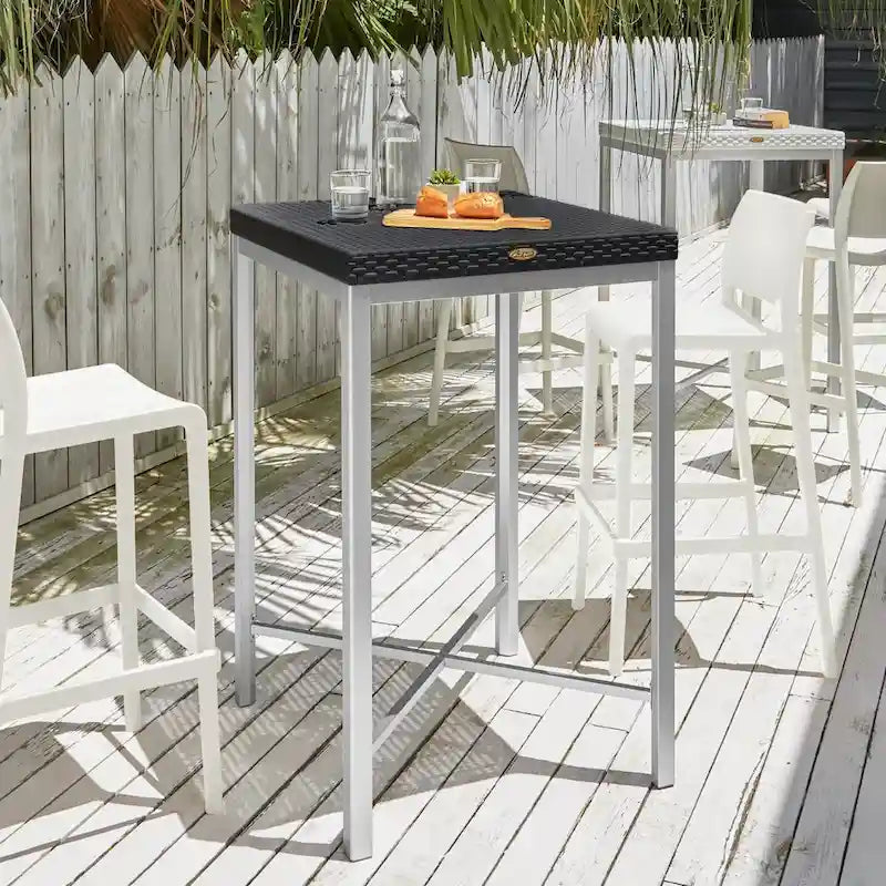 Russ Resin All-Weather Bar Table with Aluminum Legs