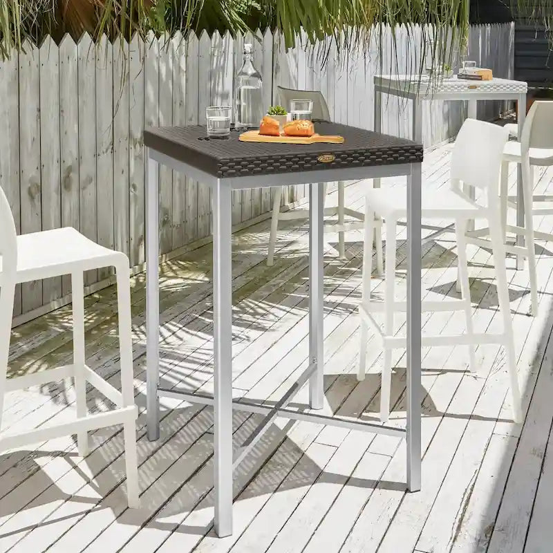 Russ Resin All-Weather Bar Table with Aluminum Legs