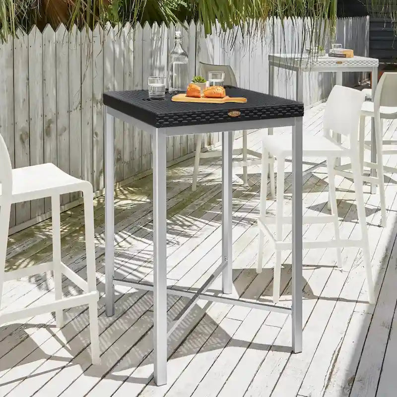 Russ Resin All-Weather Bar Table with Aluminum Legs