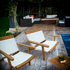 Chic Teak Paris Teak Wood Patio Lounge and Dining Chair, White