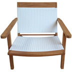 Chic Teak Paris Teak Wood Patio Lounge and Dining Chair, White