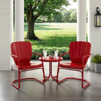 Crosley Ridgeland 3 Piece Outdoor Metal Armchair Set
