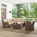 Crosley Bradenton 4-Piece Outdoor Wicker Seating Set with Sand Cushions