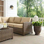 Crosley Bradenton 4-Piece Outdoor Wicker Seating Set with Sand Cushions