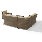 Crosley Bradenton 4-Piece Outdoor Wicker Seating Set with Sand Cushions