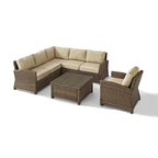 Crosley Bradenton 4-Piece Outdoor Wicker Seating Set with Sand Cushions