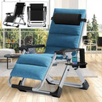 DoCred Folding Outdoor Zero Gravity Chair, with Cushion, Pillow, Blue