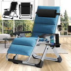 DoCred Folding Outdoor Zero Gravity Chair, with Cushion, Pillow, Blue